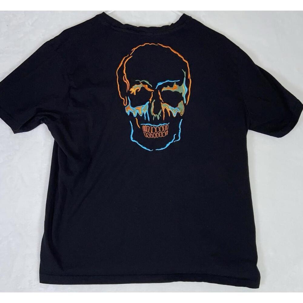 BOLONGARO TREVOR Mens Black Embroidered Skull Graphic Shirt Designer XLarge XL